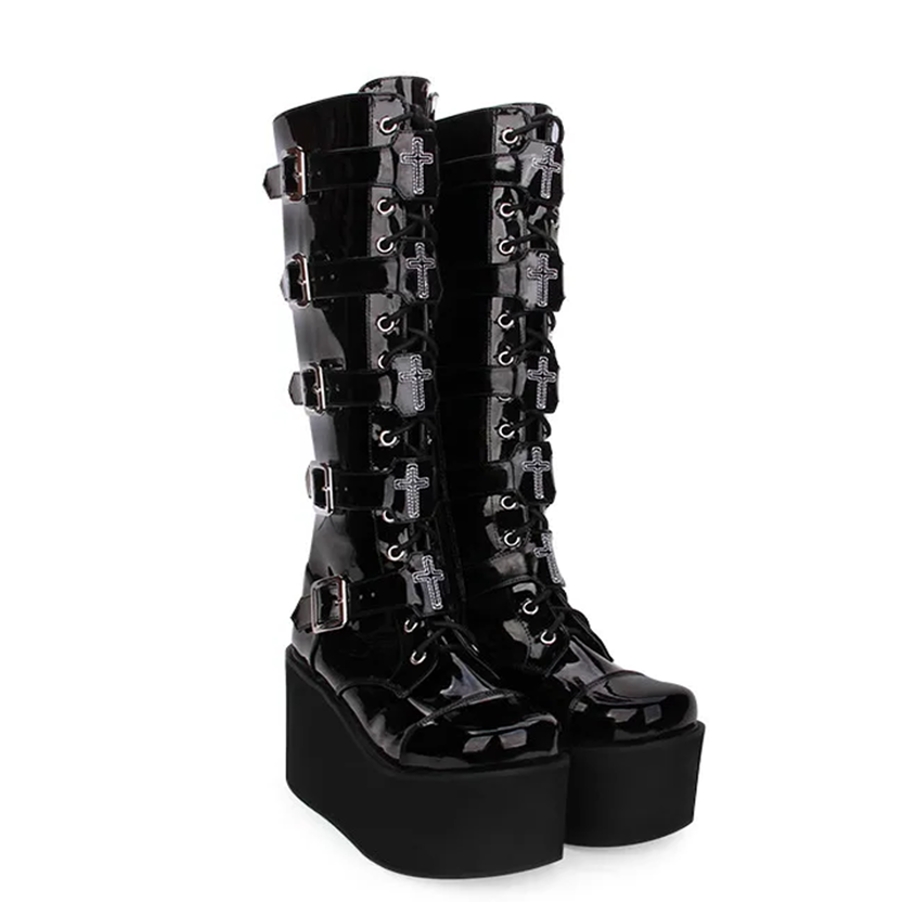 Funki Findz | Boots | Women's Gothic Punk Cross Platform Boots