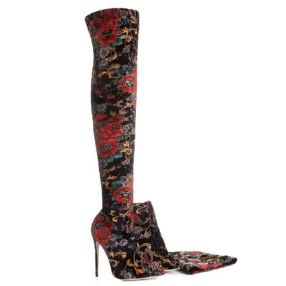 Funki Findz | Boots | Women's Bohemian Long Stretch Cloth Boot