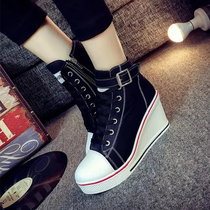 Funki Findz | Boots | Women's High Top Platform Wedge Sneaker