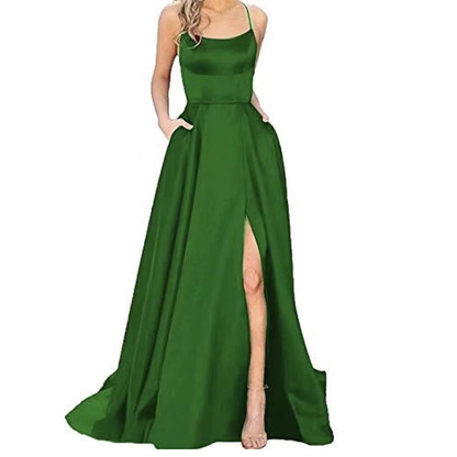 Funki Findz | Dresses | Women's Elegant Long Satin Prom Dress