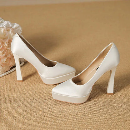Funki Findz | Shoes | Women's Elegant Satin High Heel Pumps