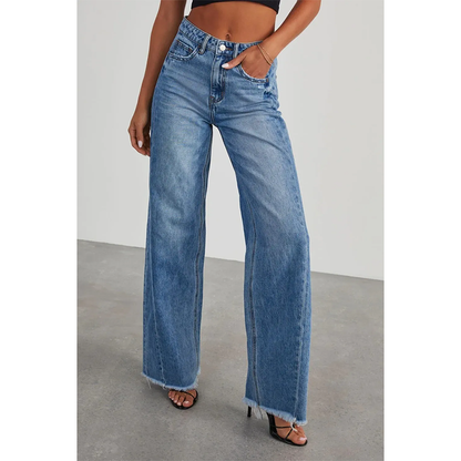 Funki Findz | Pants | Women's Raw Hem Wide Leg Jeans