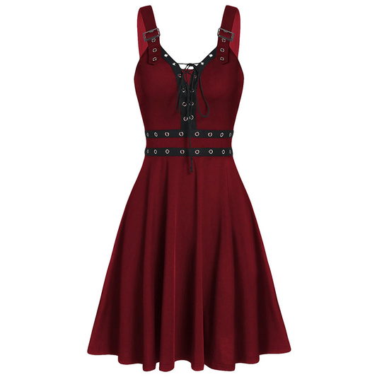 Funki Findz | Dresses | Women's Gothic Lace Up Mini Dress
