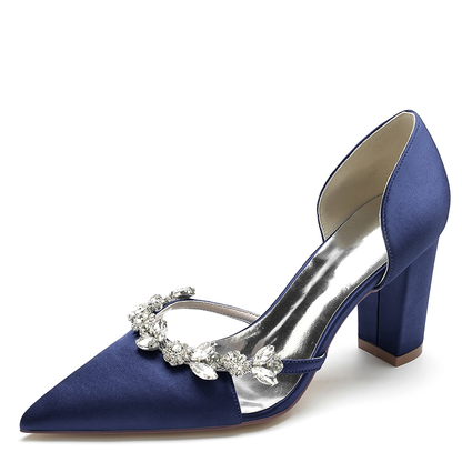 Funki Findz | Shoes | Women's Satin Crystal Block Bridal Shoes