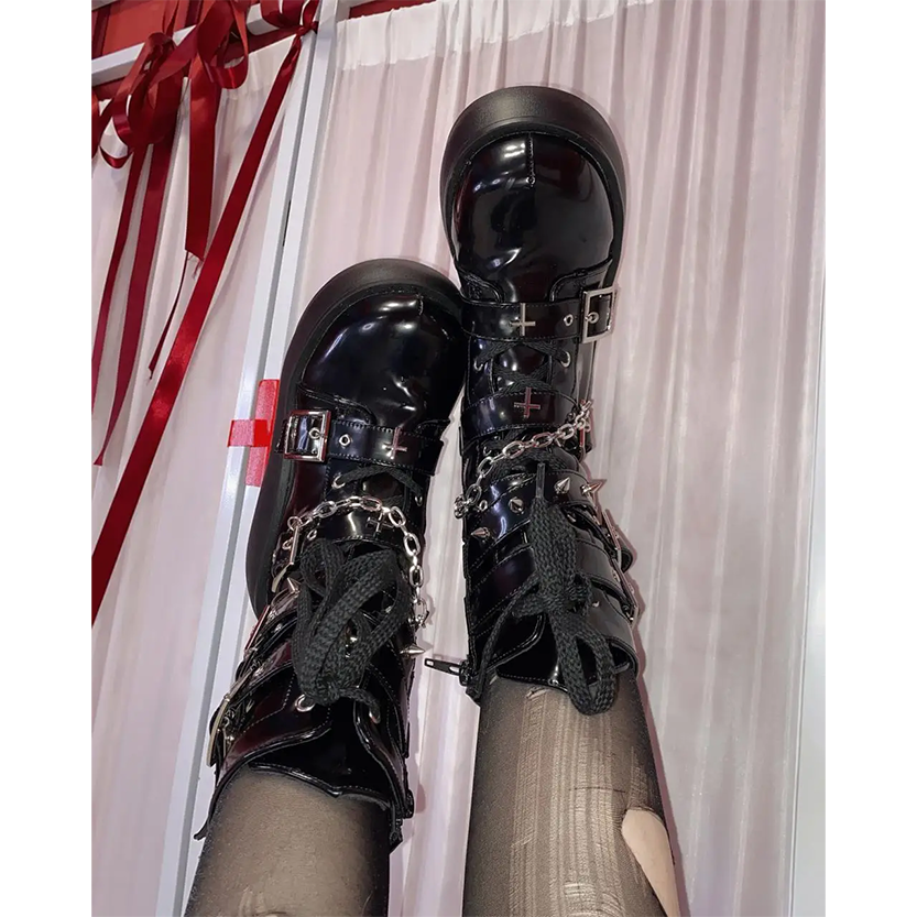 Funki Findz | Boots | Women's Gothic Platform Wedge Boots