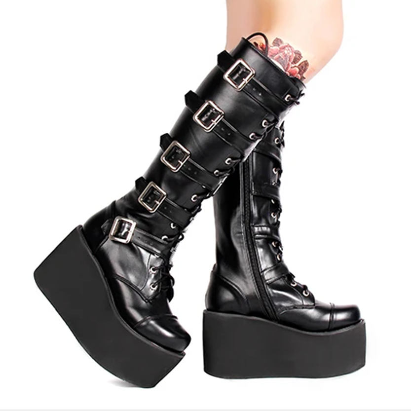 Funki Findz | Boots | Women's Gothic Punk Cross Platform Boots