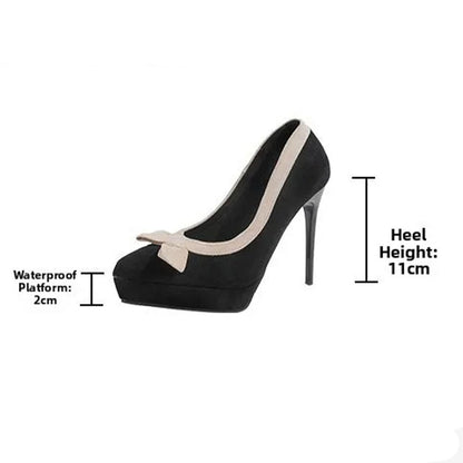 Funki Findz | Shoes | Women's Suede Bow Tie Platorm Heels