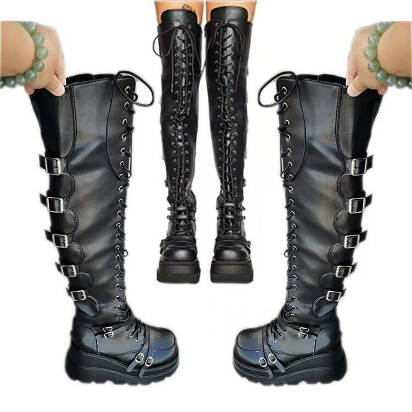 Funki Findz | Boots | Women's Gothic Over Knee Platform Boots