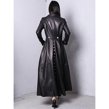 Funki Findz | Jackets | Women's Long Faux Leather Swing Coat