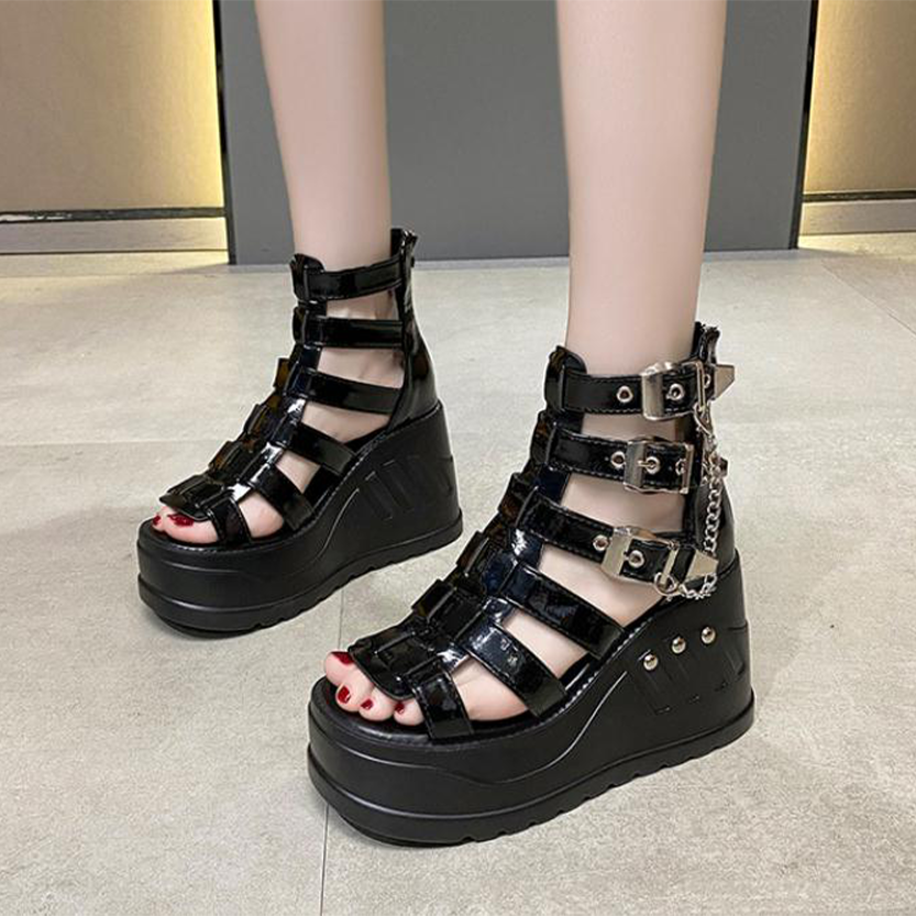 Funki Findz | Shoes | Women's Buckle Platform Gothic Sandals