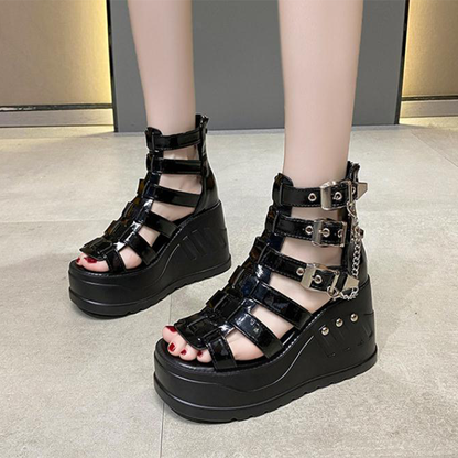 Funki Findz | Shoes | Women's Buckle Platform Gothic Sandals