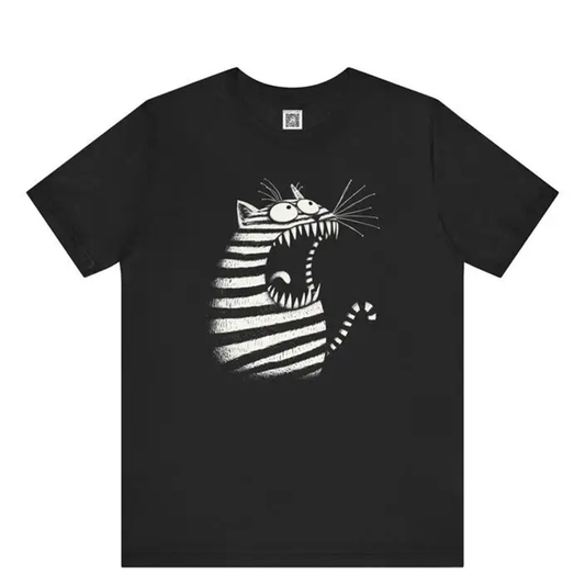 Funki Findz | Shirts | Unisex Growling Cat Printed T-Shirt