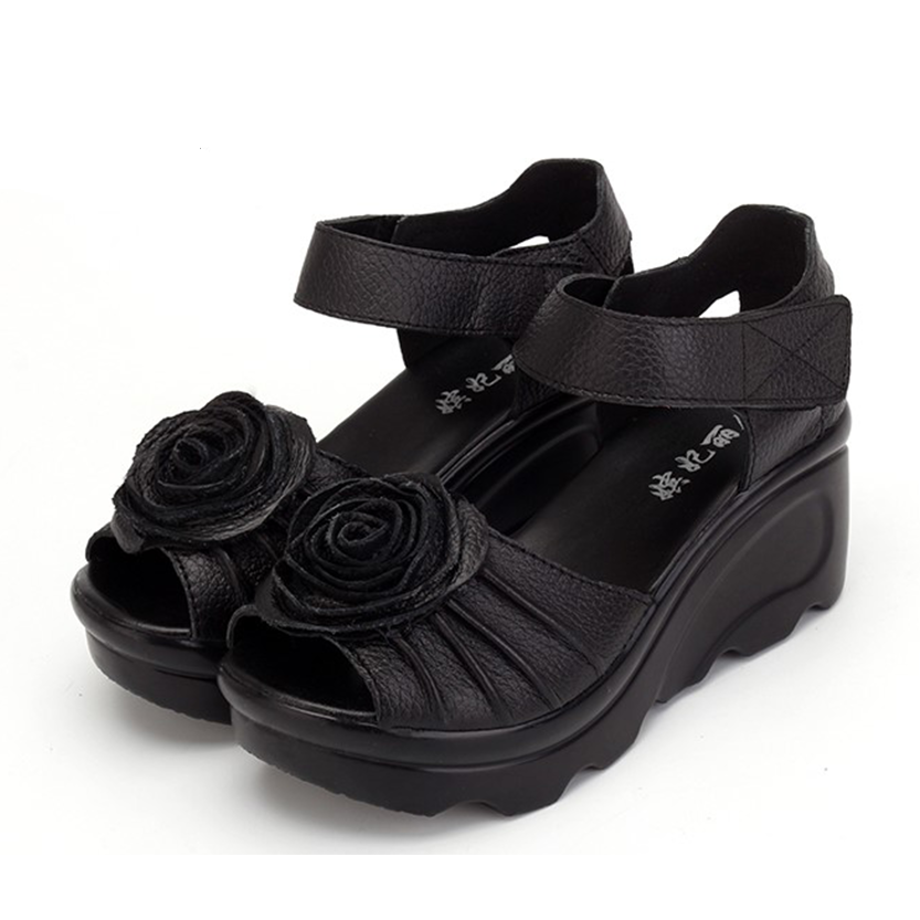 Funki Findz | Shoes | Women's Gothic Leather Low Heel Wedges