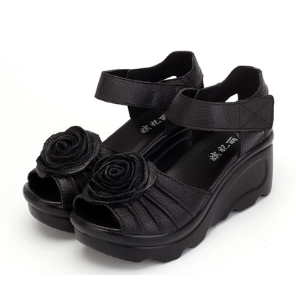 Funki Findz | Shoes | Women's Gothic Leather Low Heel Wedges