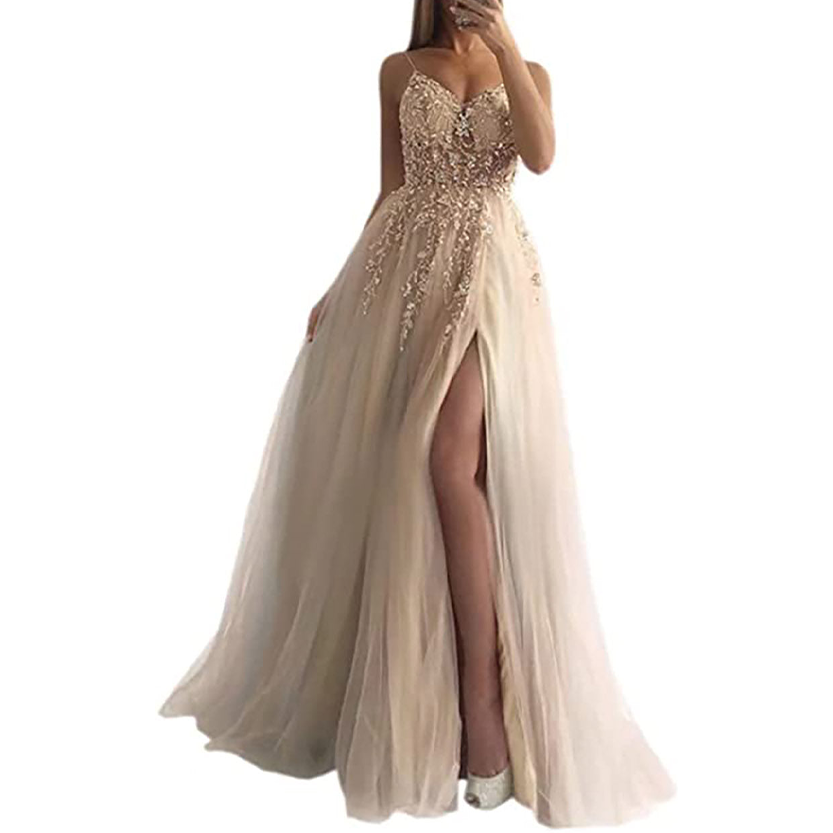 Funki Findz | Dresses | Women's Strappy Full Length Ball Dress