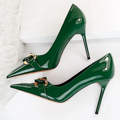 Funki Findz | Shoes | Women's Patent Metal Buckle Luxury Heels