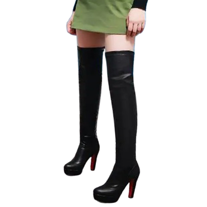 Funki Findz | Boots | Women's Thigh High Block Heel Boots