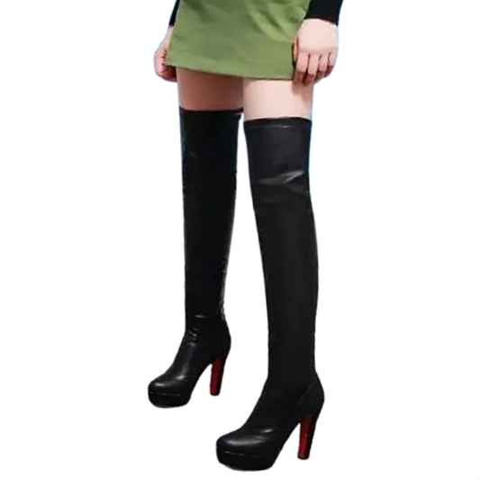 Funki Findz | Boots | Women's Thigh High Block Heel Boots
