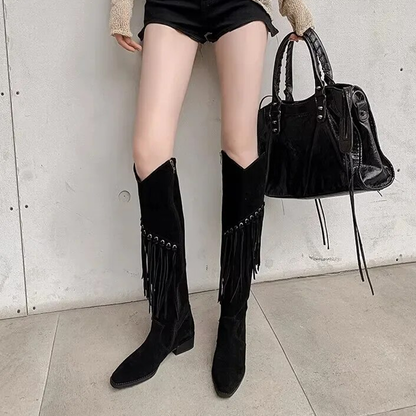 Funki Findz | Boots | Women's Suede Leather Fringe Boots