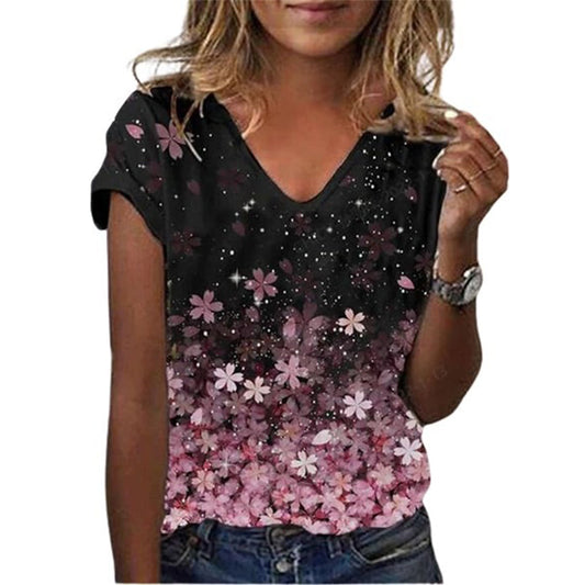 Funki Findz | Shirts | Women's Floral Print V-Neck Tunic Top | 6XL