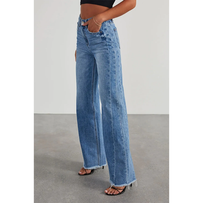 Funki Findz | Pants | Women's Raw Hem Wide Leg Jeans