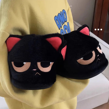 Funki Findz | Shoes | Women's Black Cat Winter Soft Slippers