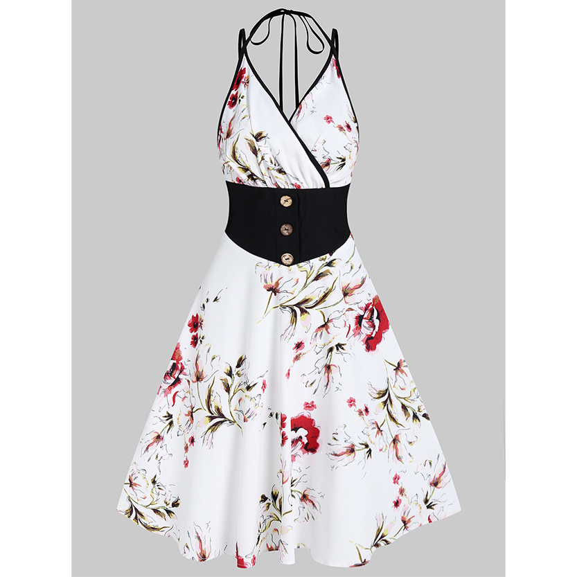 Funki Findz | Dresses | Women's Summer Floral A Line Sundress
