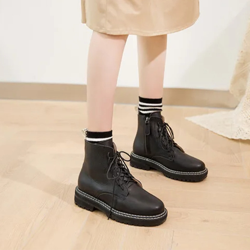 Funki Findz | Boots | Women's Real Leather Lace Up Ankle Boots