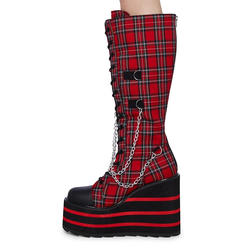 Funki Findz | Boots | Women's Platform Canvas Wedge Sneakers
