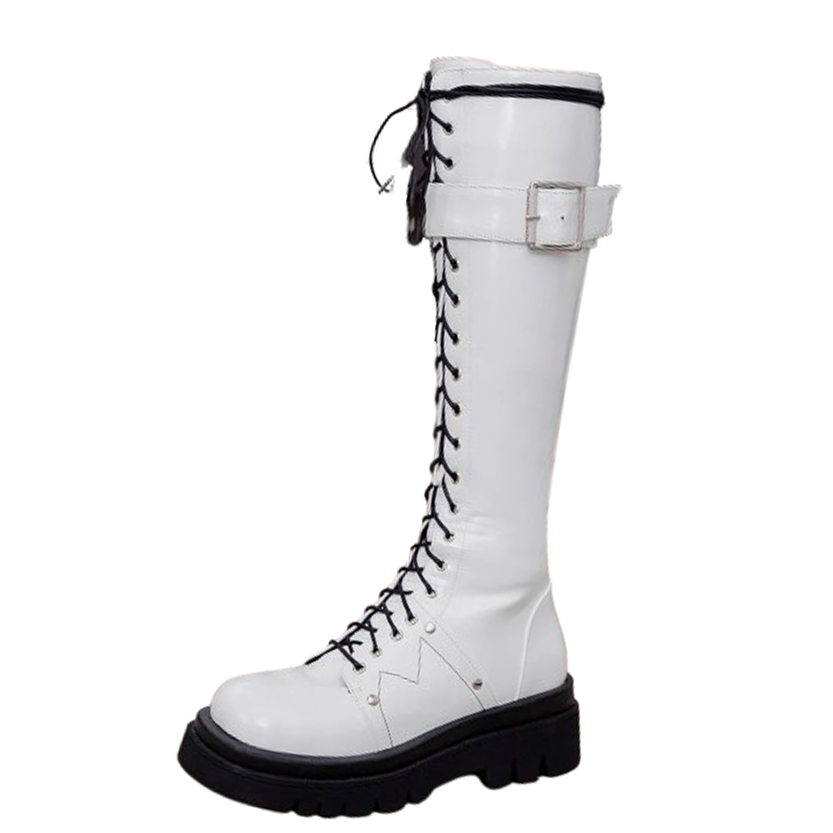 Funki Findz | Boots | Women's Gothic Big Buckle Knee High Boot