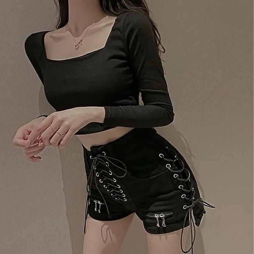 Funki Findz | Shorts | Women's Gothic Denim Summer Shorts