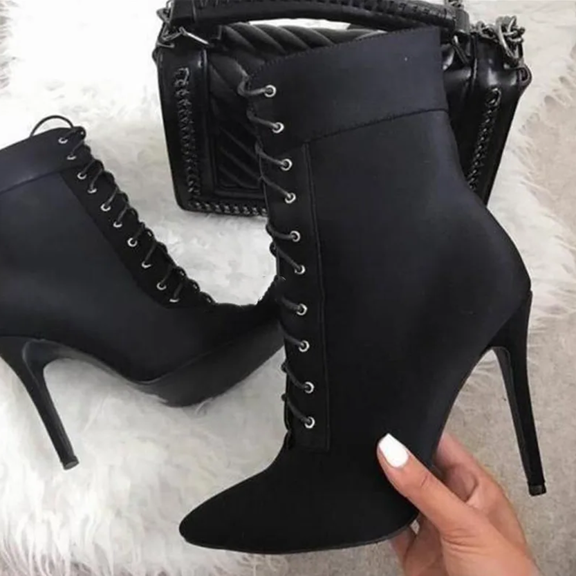 Funki Findz | Boots | Women's Pointed Toe Stiletto Short Boots
