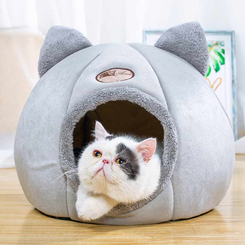 Funki Findz | Pet Beds | Cat Beds | Cozy Sweet Pink Cave House