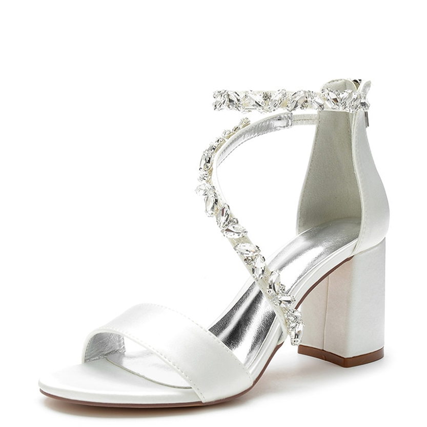 Funki Findz | Shoes | Women's Crystal Silk Wedding Sandals