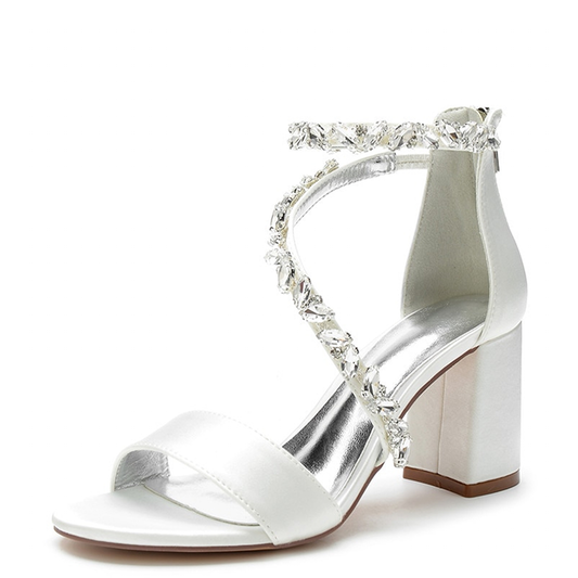 Funki Findz | Shoes | Women's Crystal Silk Wedding Sandals