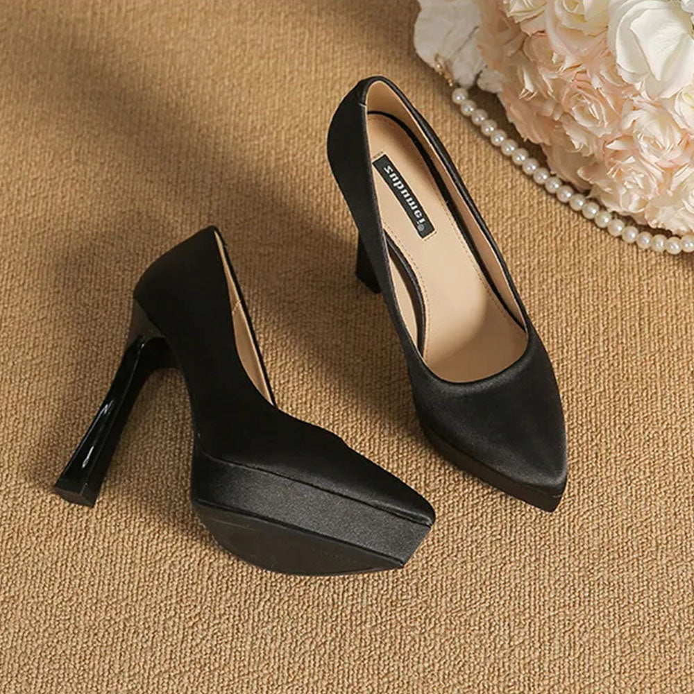 Funki Findz | Shoes | Women's Elegant Satin High Heel Pumps