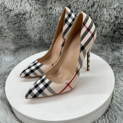 Funki Findz | Shoes | Women's Elegant Neutral Plaid Stilettos