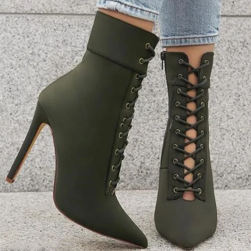 Funki Findz | Boots | Women's Pointed Toe Stiletto Short Boots