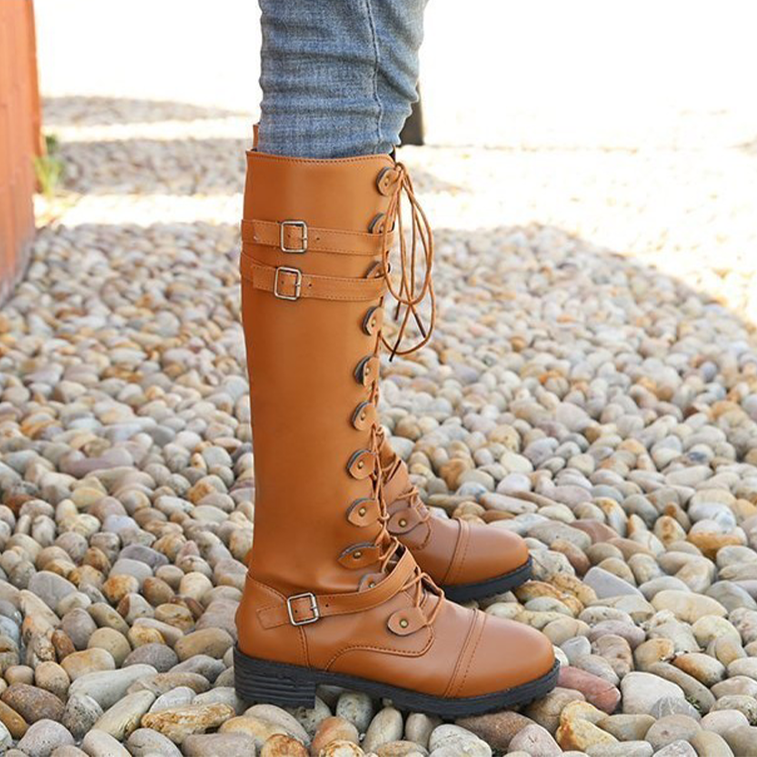 Funki Findz | Boots | Women's Knee High Steampunk Flat Boots