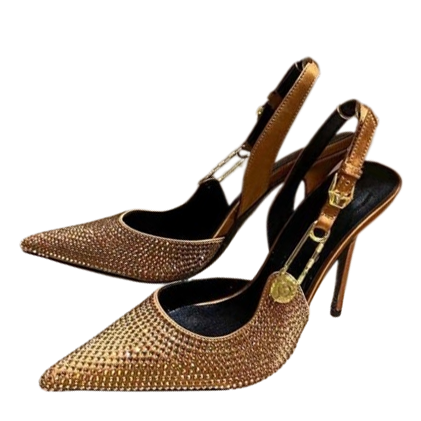 Funki Findz | Shoes | Women's Metallic Beaded High Slingbacks