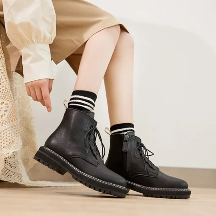 Funki Findz | Boots | Women's Real Leather Lace Up Ankle Boots