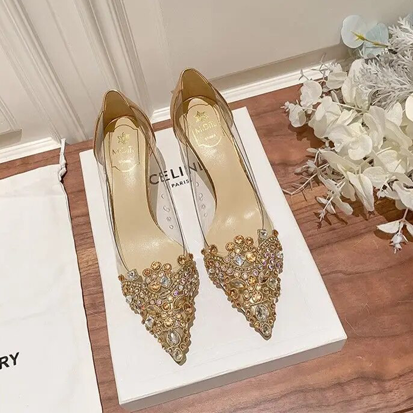 Funki Findz | Shoes | Women's Pointy Toe Clear Wedding Stiletto