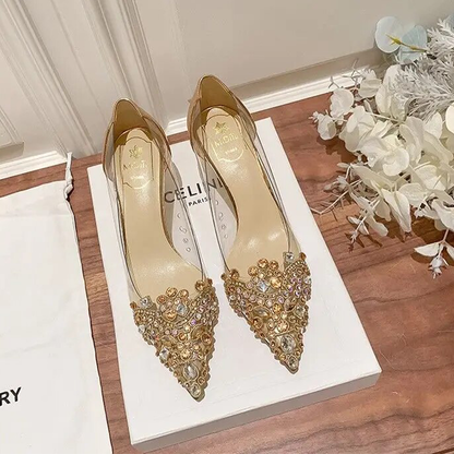 Funki Findz | Shoes | Women's Pointy Toe Clear Wedding Stiletto