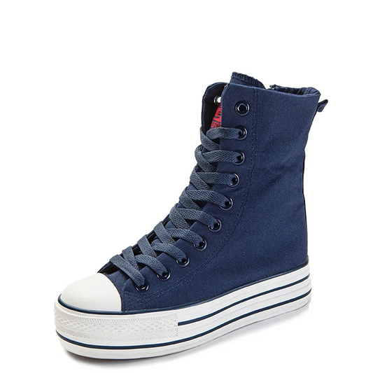 Funki Findz | Boots | Women's High-top Side Zip Canvas Sneaker