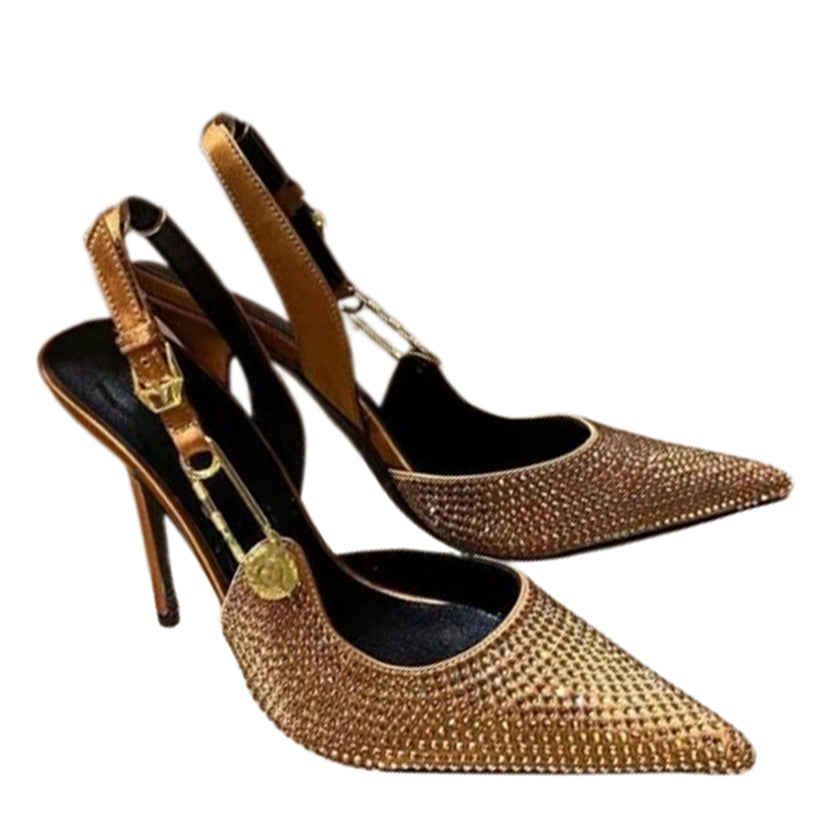 Funki Findz | Shoes | Women's Metallic Beaded High Slingbacks