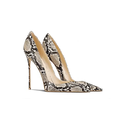 Funki Findz | Shoes | Women's Snake Skin Pattern High Stilettos