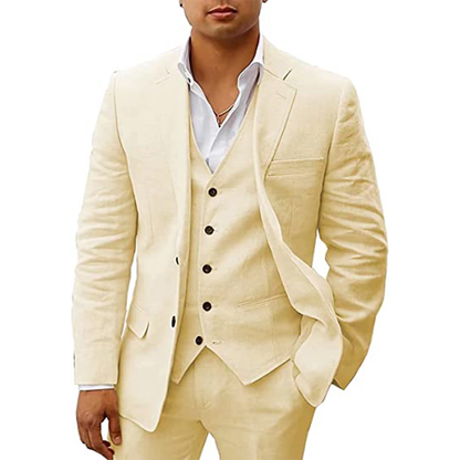 Funki Findz | Suits | Men's 3 Pcs Linen Summer Wedding Suits