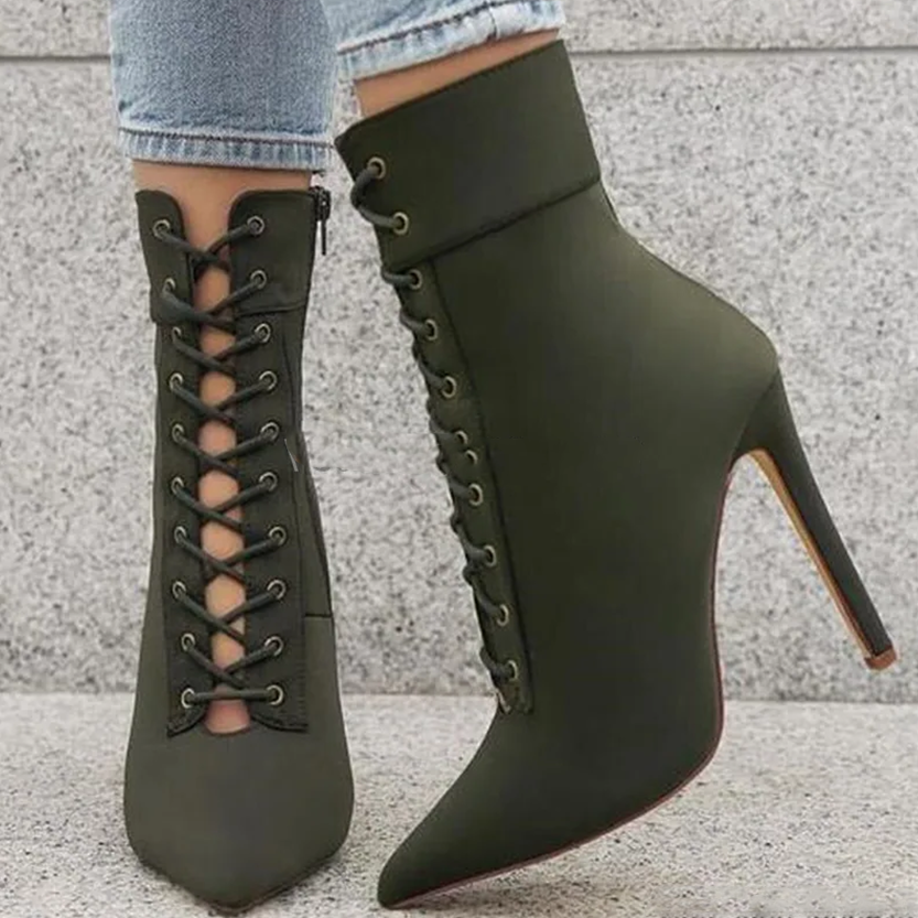 Funki Findz | Boots | Women's Pointed Toe Stiletto Short Boots