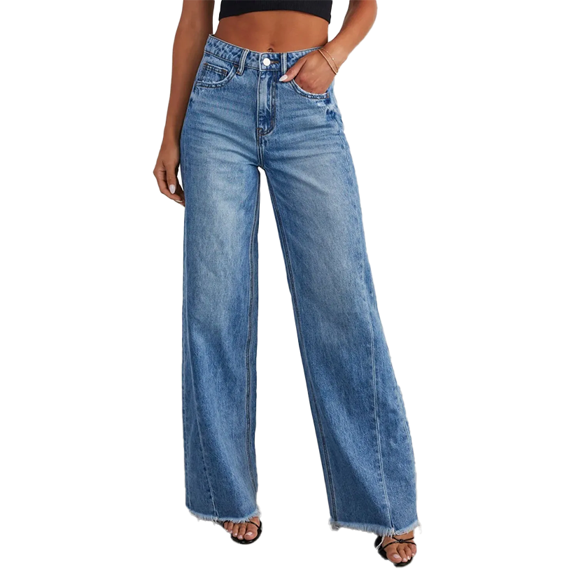 Funki Findz | Pants | Women's Raw Hem Wide Leg Jeans