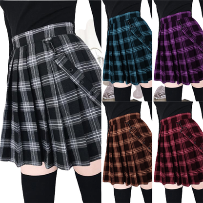 Funki Findz | Skirts | Women's Gothic Suspender Mini Skirt | Plaid